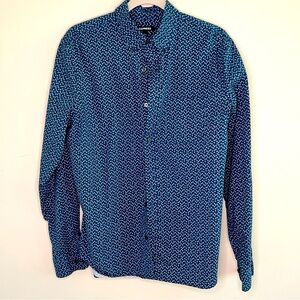 Men’s size Medium Express button down dress shirt. Blue and white paisley